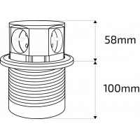 Solight prodlužovací přívod, 4 zásuvky, stříbrný, 1,5m, výsuvný blok zásuvek, kruhový tvar (PP100) 2