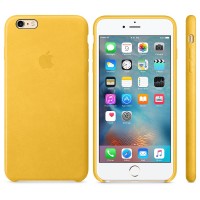Zadní kožený kryt Apple Leather Case pro iPhone 6/6S, žlutý [1]