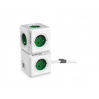 Elektrický rozbočovač (rozbočka) PowerCube Extended USB 1.5m, zelená (Green) [3]