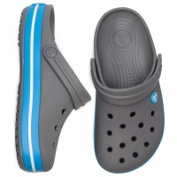 Dámské a pánské pantofle (nazouváky) Crocs Crocband Clog, Charcoal / Ocean [4]