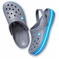 Dámské a pánské pantofle (nazouváky) Crocs Crocband Clog, Charcoal / Ocean [5]