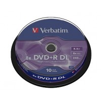 Média DVD+R Verbatim 8,5 GB DL 8x 10-cake