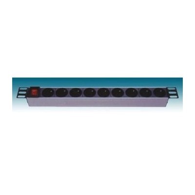 PremiumCord Panel napájecí 1U do 19" racku, 8x230V, přepěťová ochrana, 2m kabel, vypínač