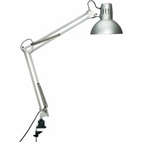 Stolní úsporná lampa Maul study s klipsem, E27, 60 W, stříbrná