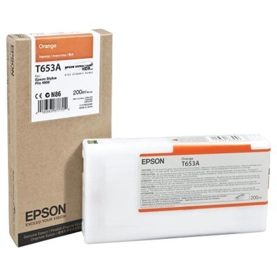 Oranžová inkoustová náplň Epson (T653A) pro Epson Stylus Pro 4900 - Originální