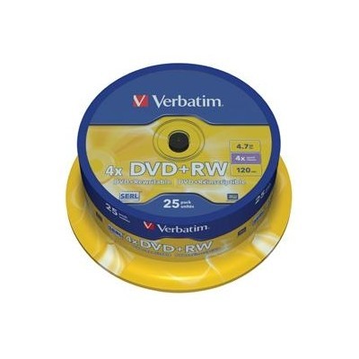 VERBATIM DVD+RW 4,7GB 4x spindl 25pc/BAL
