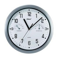 Analogové nástěnné hodiny s teploměrem/vlhkoměrem, 06992, O 25,5 cm