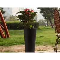 Samozavlažovací květináč G21 Trio Mini 15 cm - Černý