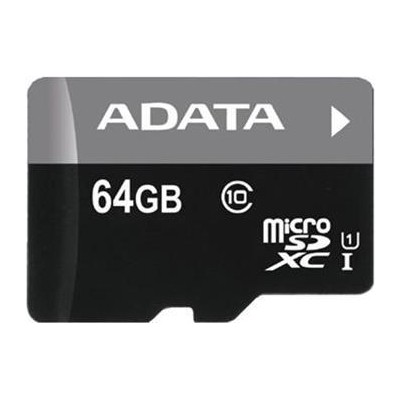ADATA 64GB MicroSDXC Premier,class10 with Adapter (AUSDX64GUICL10-RA1)