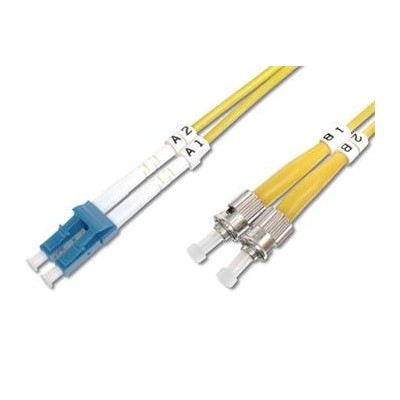 DIGITUS Fiber Optic Patch Cord, LC to ST Singlemode 09/125 µ, Duplex Length 2m