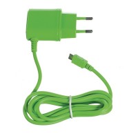 Cestovní nabíječka CELLY s konektorem microUSB, 1A, zelená, blister - zelená