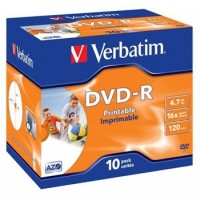 VERBATIM DVD-R 4,7GB 16x PRINT. box 10pk/BAL
