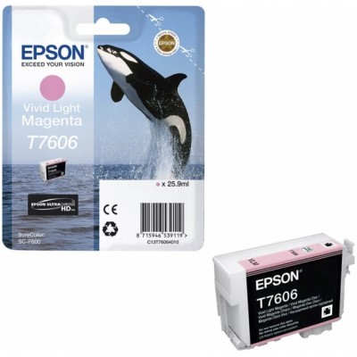 Světle purpurová inkoustová kazeta Epson T7606 pro SureColor SC-P600 - Originální