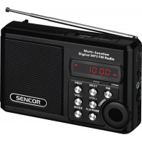 Rádio Sencor SRD 215 B s USB, micro SD - černá