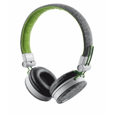 Náhlavní sluchátka TRUST Urban Fyber s mikrofonem - šedá/zelená
