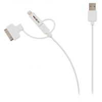 Synchronizační a nabíjecí kabel, zástrčka USB 2.0 A – zástrčka Micro B s přiloženým adaptérem Lightning a 30pinovým dokovacím adap