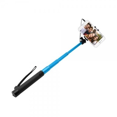 Teleskopický selfie stick FIXED v luxusním hliníkovém provedení, - modrá