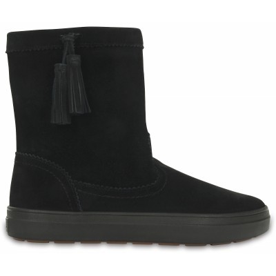 Crocs LodgePoint Suede Pull-On Boot - Black, W7 (37-38)
