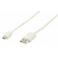 Kabel USB 2.0, zástrčka A - zástrčka micro B, 1,00 m, bílý (VLMP60410W1.00) - bílý