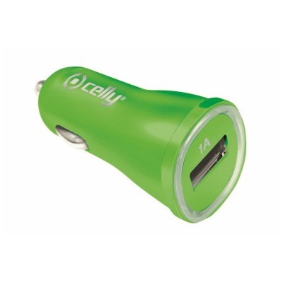 Autonabíječka Celly s USB výstupem, 1A - zelená
