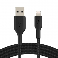 BELKIN kabel oplétaný USB-A - Lightning, 3m, černý