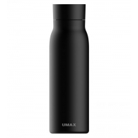 UMAX chytrá láhev Smart Bottle U6 Black/ upozornění na pitný režim/ objem 600ml/ provoz 30 dní/ USB/ ocel