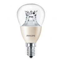 LED kapka stmívatelná MASTER Philips 5.5W (40W) E14 822/827 P48 CL DT 470Lm 