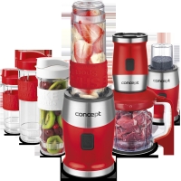 Fresh&Nutri smoothie mixér Concept SM3392, chopper, mlýnek, 700 W + láhve 2 x 570 ml + 400 ml červený