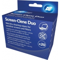 AF Screen-Clene Duo - Antistatické čistící ubrousky na obrazovky AF suchý/mokrý (20+20ks)
