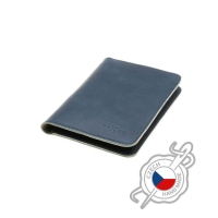 Kožená peněženka FIXED Passport, velikost cestovního pasu, modrá