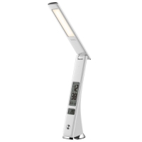 IMMAX LED stolní lampička Cuckoo/ 5W/ 200lm/ 5V/1A/ 3 stupně stmívání/ sklápěcí rameno/ možnost vypnutí LCD/ USB/ bílá
