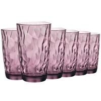 Skleničky Bormioli Rocco, Diamond Cooler Glass | 1394910 | 6 x 470 ml | fialová | 14,35 x 8,52 cm