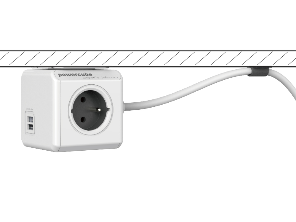 Rozbočovač elektrického proudu PowerCube Extended USB s jednoduchou fixací kabelu