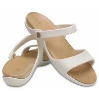 Dámské sandály Crocs Cleo V, Oyster / Gold [4]