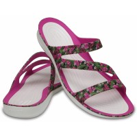 Dámské sandály Crocs Swiftwater Graphic Sandal Women, Pink / Floral [4]