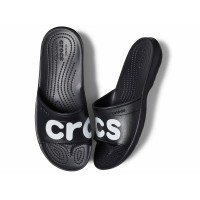 Pantofle Crocs Classic Graphic Slide, Black / White [6]