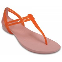 Dámské sandály Crocs Isabella T-strap Sandal, Active Orange / Petal Pink [1]
