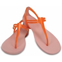 Dámské sandály Crocs Isabella T-strap Sandal, Active Orange / Petal Pink [4]