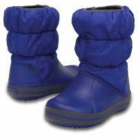 Dětské sněhule Crocs Winter Puff Boot Kids, Cerulean Blue / Light Grey [4]