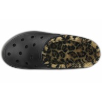 Zimní nazouváky Crocs Freesail Leopard Lined, Black / Gold [6]