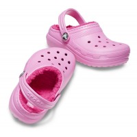 Dětské zimní pantofle (nazouváky) Crocs Classic Lined Clog Kids, Party Pink / Candy Pink [8]