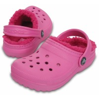 Dětské zimní pantofle (nazouváky) Crocs Classic Lined Clog Kids, Party Pink / Candy Pink [4]