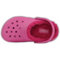 Dětské zimní pantofle (nazouváky) Crocs Classic Lined Clog Kids, Party Pink / Candy Pink [5]