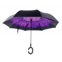 Oboustranný deštník s vnitřním potiskem fialového květu [4]