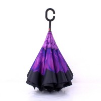 Oboustranný deštník s vnitřním potiskem fialového květu [5]