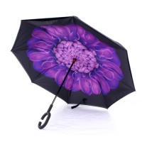 Oboustranný deštník s vnitřním potiskem fialového květu [6]