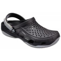 Pánské pantofle (nazouváky) Crocs Swiftwater Deck Clog, Black / Light Grey [1]