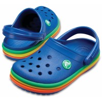 Dětské pantofle (nazouváky) Crocs Crocband Rainbow Band Clog Kids, Blue Jean [4]