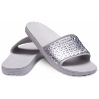 Dámské pantofle Crocs Sloane Graphic Etchet Slide, Pearl White / Silver [4]