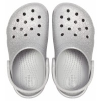 Dětské pantofle (nazouváky) Crocs Classic Glitter Clog Kids, Silver [5]